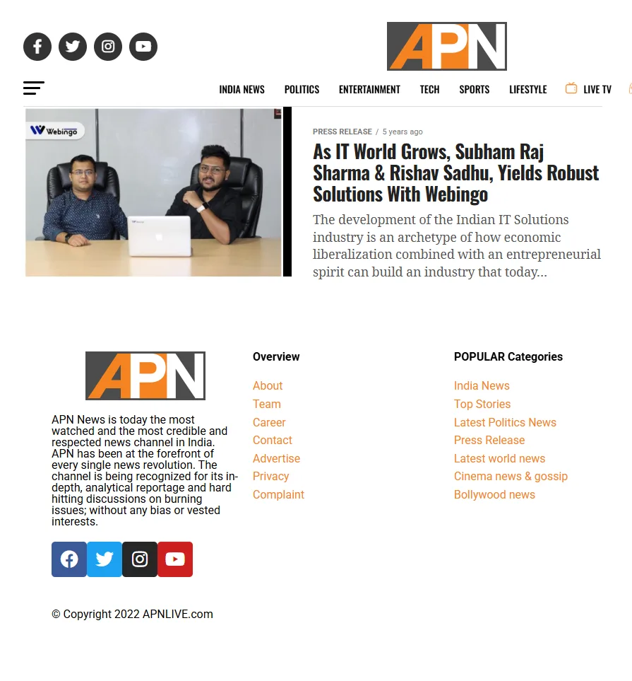 Feature about Webingo leadership